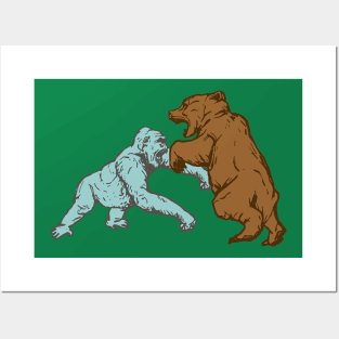 Gorilla versus Grizzly Posters and Art